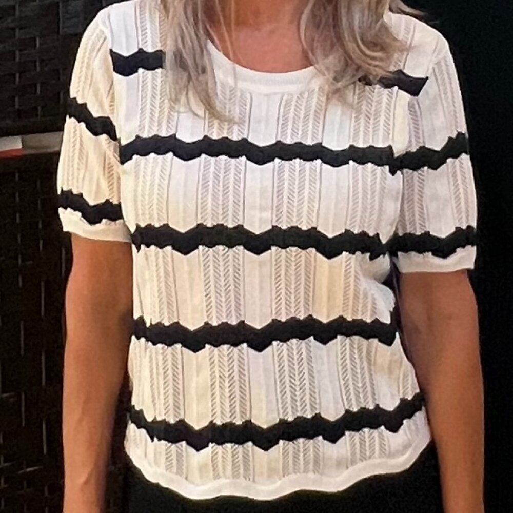 NWT CAbi Nautical Sweater Tee